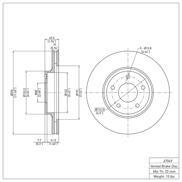 GEOSPEC Coated Rotor,  Front